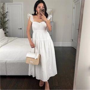 Abercrombie & Fitch White Midi Dress